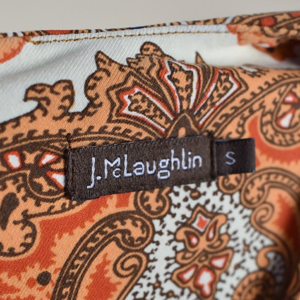 J. McLaughlin Gold Paisley Catalina Cloth Sophia Sheath Dress - S - Picture 10 of 10